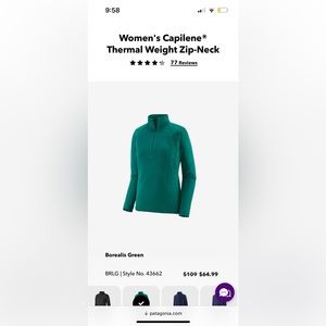 Patagonia thermal weight cap Ilene baselayer